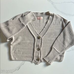 Cropped Buttoned Cardigan